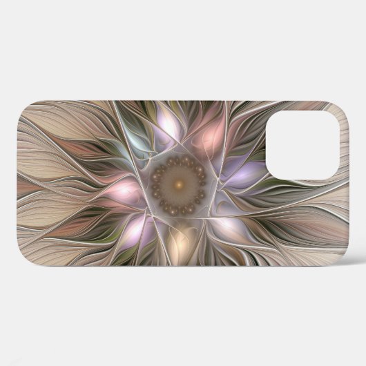 Joyful Blume Abstrakt Beige Brown Fraktal Case-Mate iPhone Hülle (Rückseite (Horizontal))