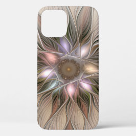 Joyful Blume Abstrakt Beige Brown Fraktal Case-Mate iPhone Hülle