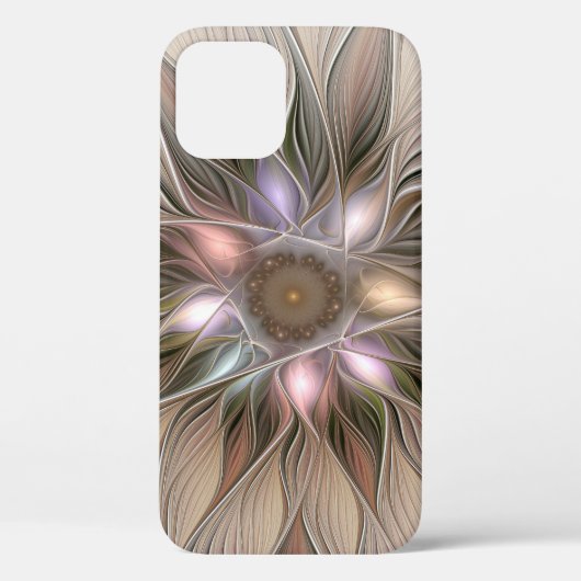 Joyful Blume Abstrakt Beige Brown Fraktal Case-Mate iPhone Hülle (Rückseite)