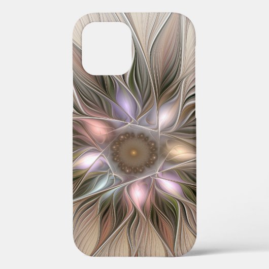 Joyful Blume Abstrakt Beige Brown Fraktal Case-Mate iPhone Hülle (Rückseite)