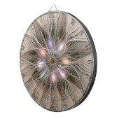 Joyful Blume Abstrakt Beige Brown Fraktal Dartscheibe (Vorderseite rechts)