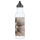 Joyful Blume Abstrakt Beige Brown Fraktal Edelstahlflasche (Rechts)