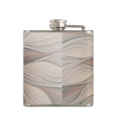 Joyful Blume Abstrakt Beige Brown Fraktal Flachmann (Rückseite)