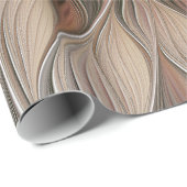 Joyful Blume Abstrakt Beige Brown Fraktal Geschenkpapier (Rolleneckpunkt)