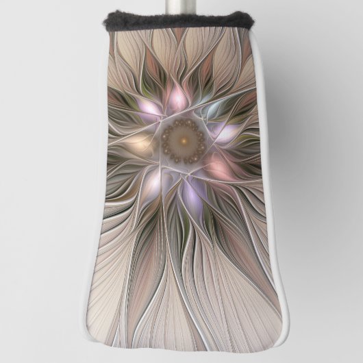 Joyful Blume Abstrakt Beige Brown Fraktal Golf Headcover (Rotieren 90)