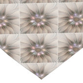 Joyful Blume Abstrakt Beige Brown Fraktal Kurzer Tischläufer (Ecke)