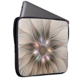 Joyful Blume Abstrakt Beige Brown Fraktal Laptopschutzhülle (Vorne Rechts)