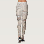 Joyful Blume Abstrakt Beige Brown Fraktal Leggings (Rückseite)