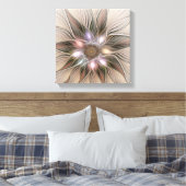 Joyful Blume Abstrakt Beige Brown Fraktal Leinwanddruck (Insitu (Schlafzimmer))