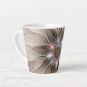 Joyful Blume Abstrakt Beige Brown Fraktal Milchtasse (Linke Ecke)