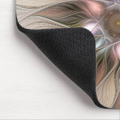 Joyful Blume Abstrakt Beige Brown Fraktal Mousepad (Ecke)
