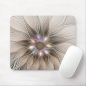 Joyful Blume Abstrakt Beige Brown Fraktal Mousepad (Mit Mouse)