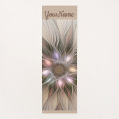 Joyful Blume Abstrakt Beige Brown Fraktal Name Yogamatte (Vorderseite)