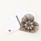 Joyful Blume Abstrakt Beige Brown Fraktal Notizblock (Innenseite)