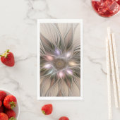 Joyful Blume Abstrakt Beige Brown Fraktal Serviette (Beispiel)