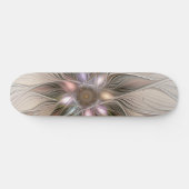 Joyful Blume Abstrakt Beige Brown Fraktal Skateboard (Horizontal)