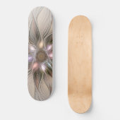 Joyful Blume Abstrakt Beige Brown Fraktal Skateboard (Vorderseite)