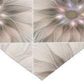 Joyful Blume Abstrakt Beige Brown Fraktal Tischdecke (Schrägansicht)