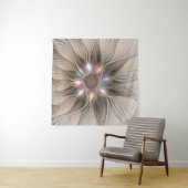 Joyful Blume Abstrakt Beige Brown Fraktal Wandteppich (Beispiel (Horizontal))