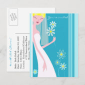 JOYFUL BRIDE EINLADUNGSPOSTKARTE (Vorne/Hinten)