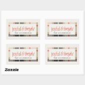 Joyful & Bright Cosy Winter Kariert Holiday Gesche Rechteckiger Aufkleber (Blatt)
