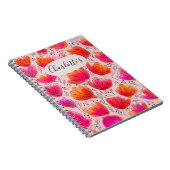 Joyful Bright Orange Pink Blume Notebook Notizblock (Rechte Seite)