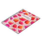 Joyful Bright Orange Pink Blume Notebook Notizblock (Linke Seite)