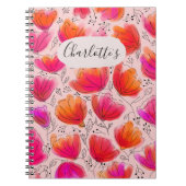 Joyful Bright Orange Pink Blume Notebook Notizblock (Vorderseite)