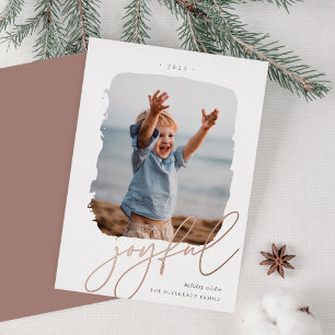 Joyful Brushed Signature   Foto Rose Gold Folien Feiertagskarte