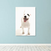 Joyful Bull Terrier Leinwanddruck (Insitu (Holzboden))