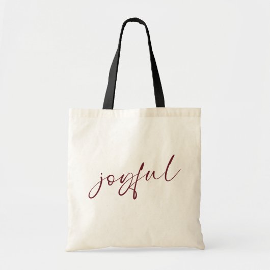 Joyful Burgundy Calligraphy Monogram Initials Tragetasche (Vorne)