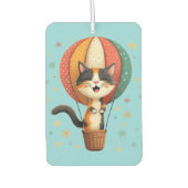 Joyful Calico Cat Sky Adventure Illustration Autolufterfrischer (Vorderseite)
