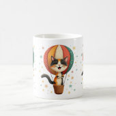 Joyful Calico Cat Sky Adventure Illustration Kaffeetasse (Mittel)