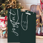 Joyful Calligrafie Frohe Weihnachtsnamen Grün Geschenktüte Für Weinflaschen