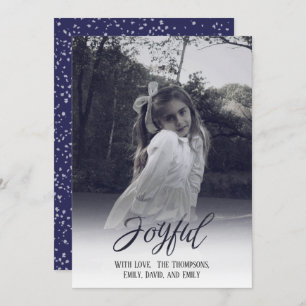 Joyful Calligrafy Christmas Foto Card 1 Foto Feiertagskarte