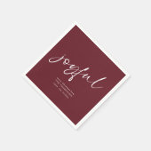 Joyful Calligraphy Merry Christmas Burgundy Serviette (Ecke)