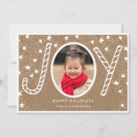 Joyful Candy Cane | Rustikale Kraft-Urlaubskarte