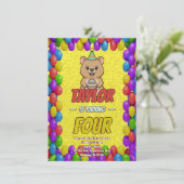 Joyful Capybara Birthday Invite Einladung (Stehend Vorderseite)