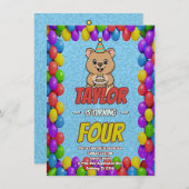 Joyful Capybara Birthday Invite Einladung (Vorne/Hinten)