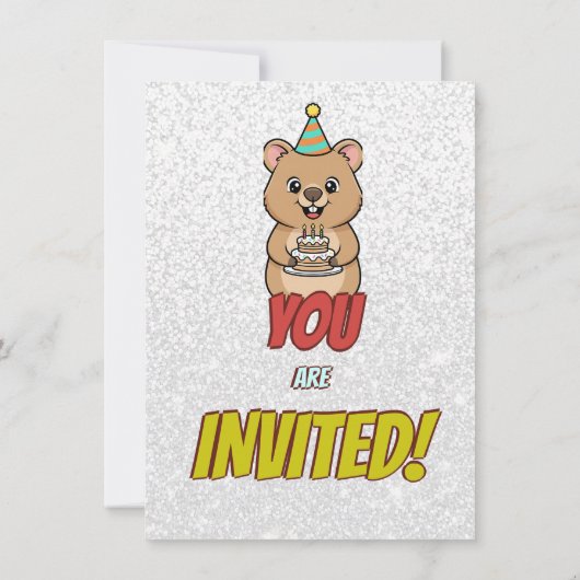 Joyful Capybara Birthday Invite Einladung (Rückseite)