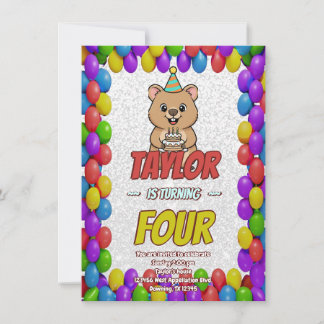 Joyful Capybara Birthday Invite Einladung