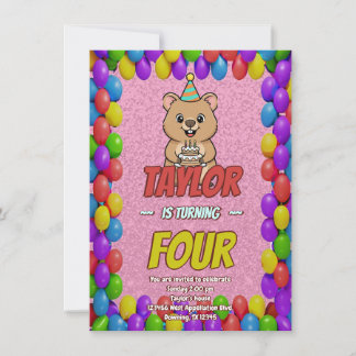 Joyful Capybara Birthday Invite Einladung