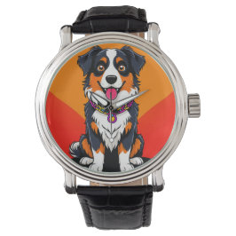 Joyful Cartoon Dog Illustration Armbanduhr