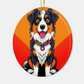 Joyful Cartoon Dog Illustration Keramik Ornament (Links)