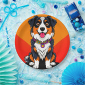 Joyful Cartoon Dog Illustration Pappteller (Party)