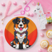 Joyful Cartoon Dog Illustration Pappteller (Party)