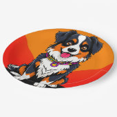Joyful Cartoon Dog Illustration Pappteller (Schrägansicht)