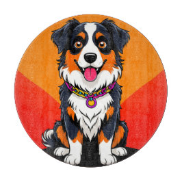 Joyful Cartoon Dog Illustration Schneidebrett