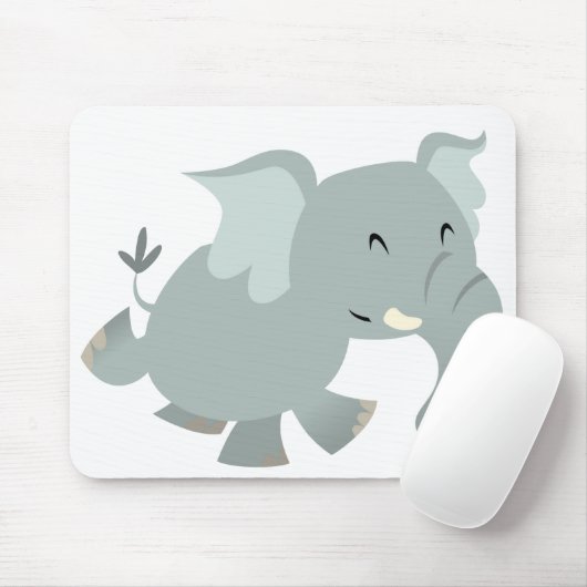 Joyful Cartoon Elephant Mousepad (Mit Mouse)