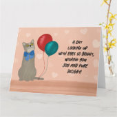 Joyful Cat Birthday Card Karte (Gelbe Blume)